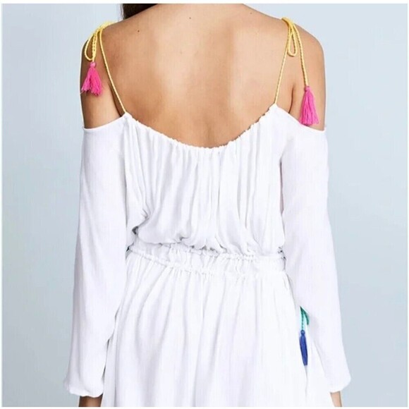 Nanette Lepore Swim Womens Boho Cover‎ up Dress White Size Xs Embroidered Tassel - Picture 3 of 14